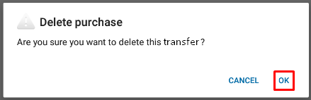 confirm transfer delete
